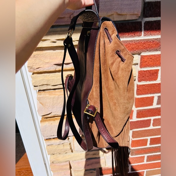 Frye Clara Fringe Leather Suede backpack - Picture 3 of 7